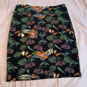 Lularoe Cassie Skirt Tropical Birds Pattern